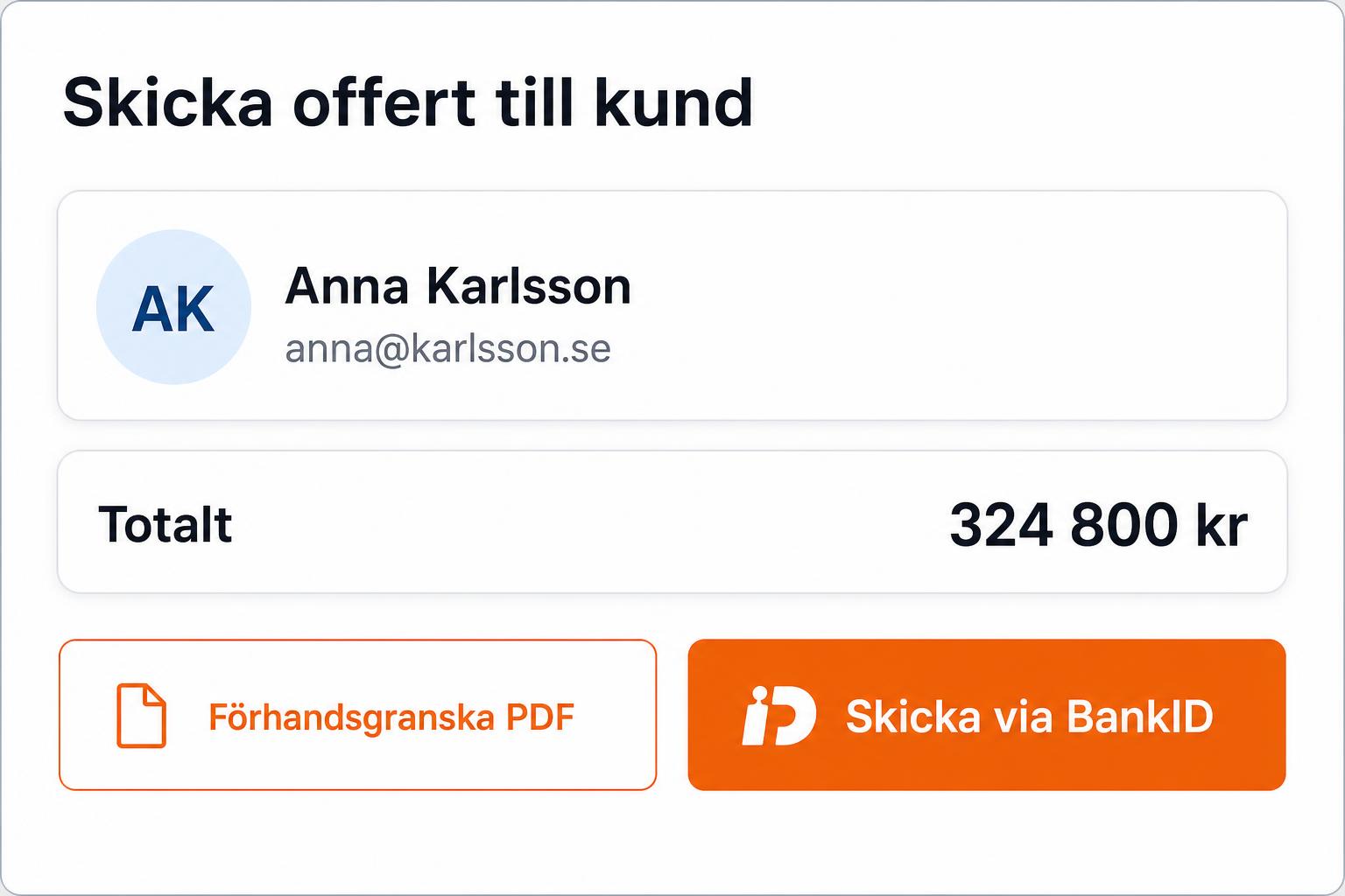 Merge Quote — skicka offert till kund